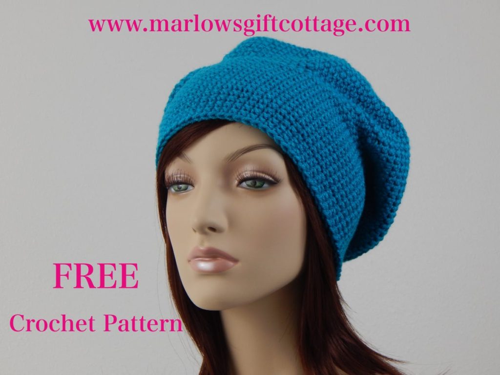 Easy crochet hat design for a winter slouchy hat