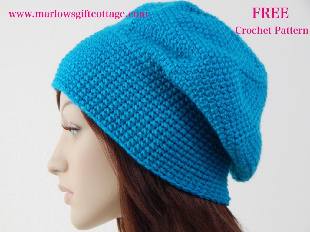 Easy crochet hat design for a winter slouchy hat