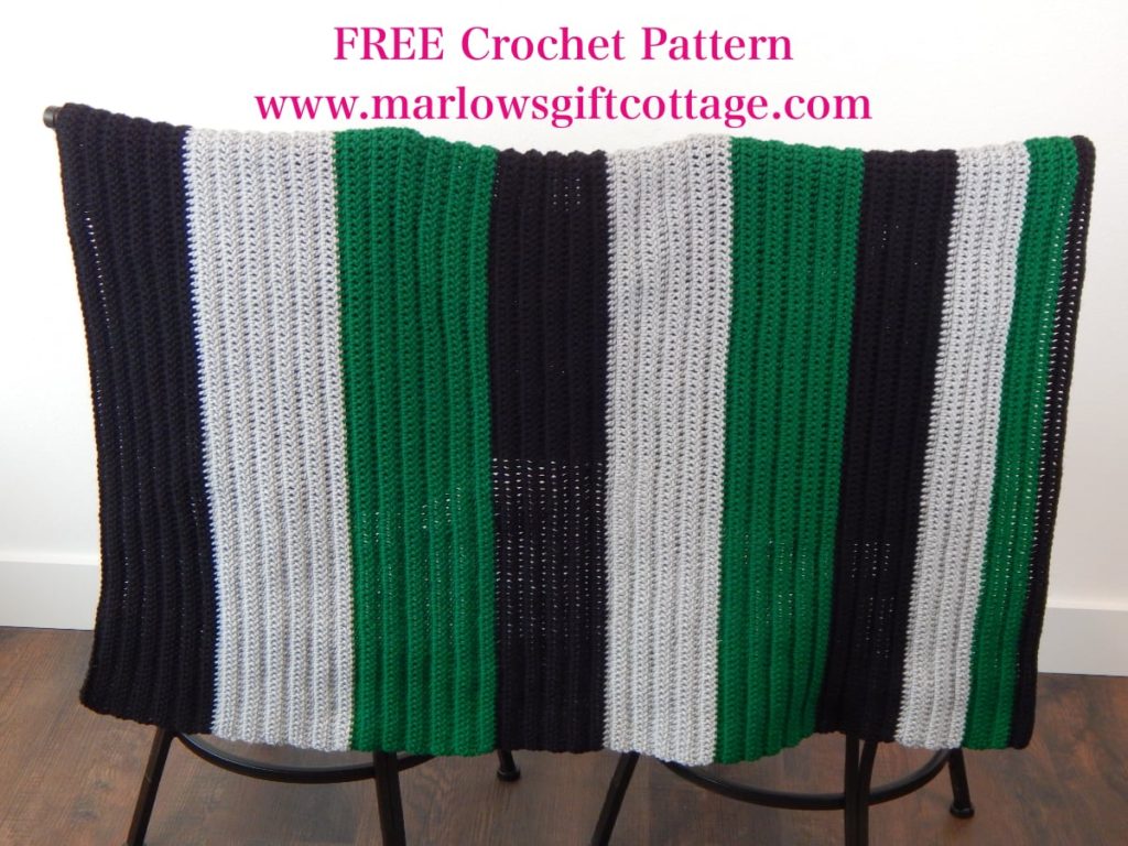 Easy crochet blanket pattern with stripes