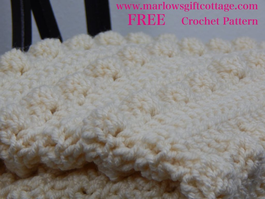 Easy crochet baby blanket for beginner with bobble puff stitches