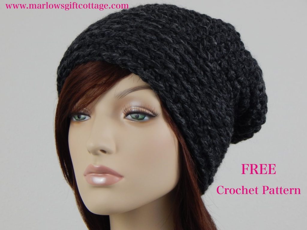 Easy crochet hat pattern for slouchy hat