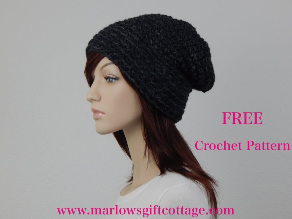 Easy crochet hat pattern for slouchy hat