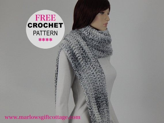 Easy crochet scarf pattern for beginner in super bulky yarn