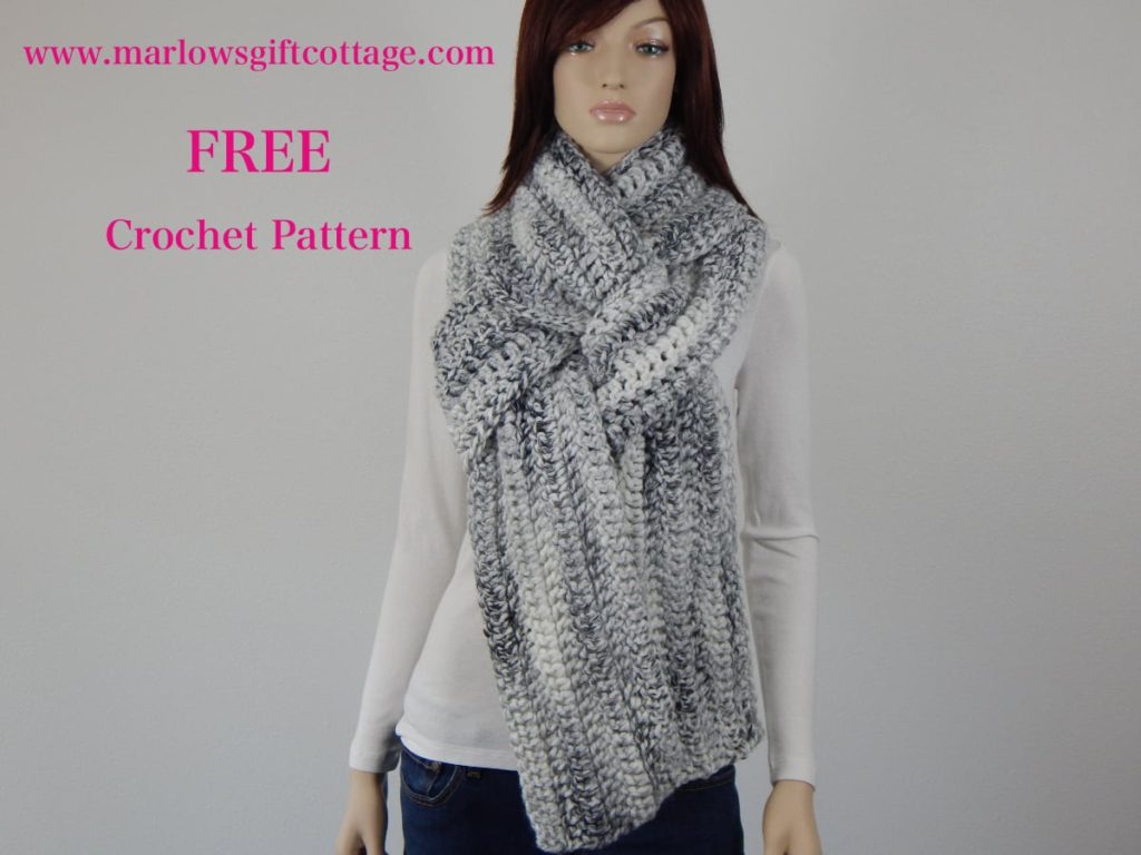 Easy crochet scarf pattern for beginner in super bulky yarn