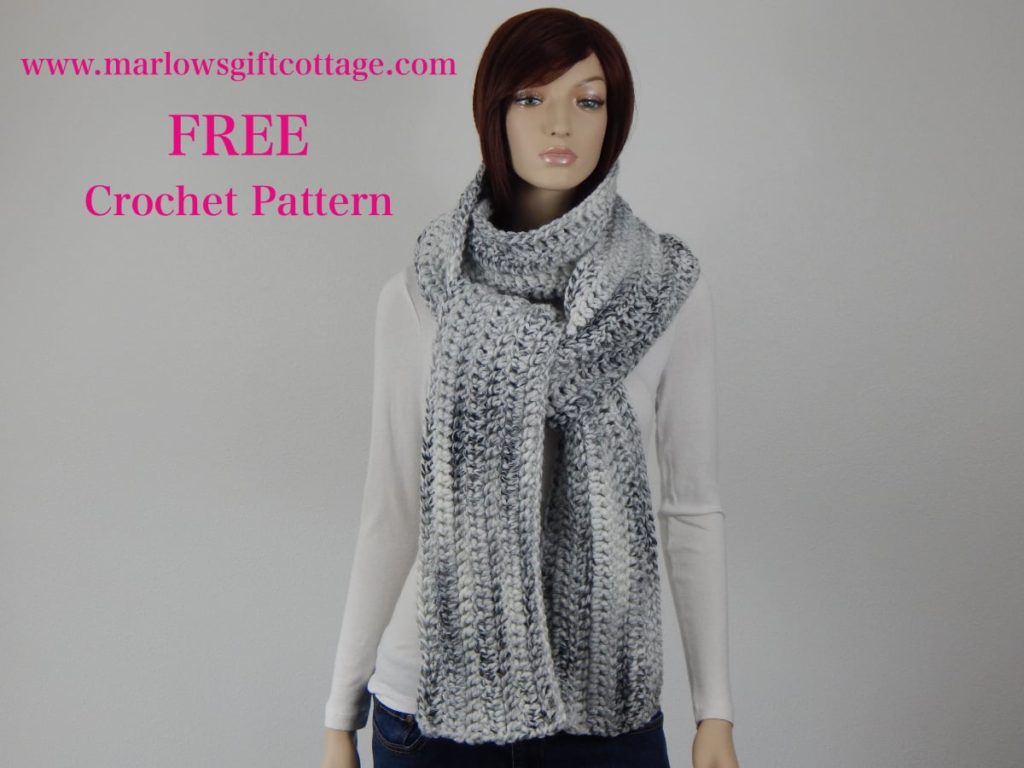 Easy crochet scarf pattern for beginner in super bulky yarn