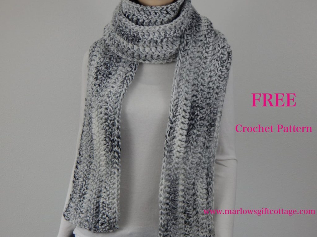 Easy crochet scarf pattern for beginner in super bulky yarn