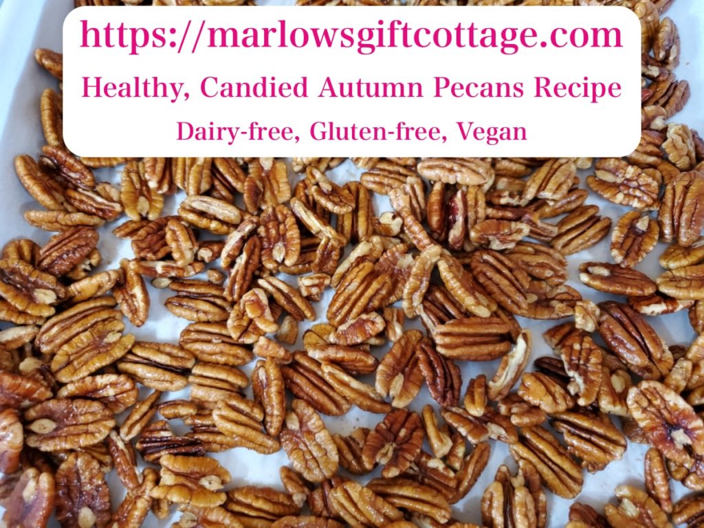 Healthy Candied Autumn Pecans Recipe Vegan, Dairy-free, Gluten-free, Allergy-friendly snack